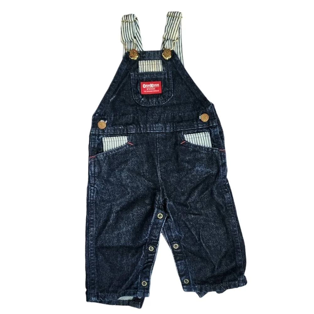 OSHKOSH B'GOSH x VINTAGE Vestback made‎ in USA denim overalls Union Made 12M